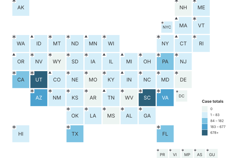 Map of U.S. measles data